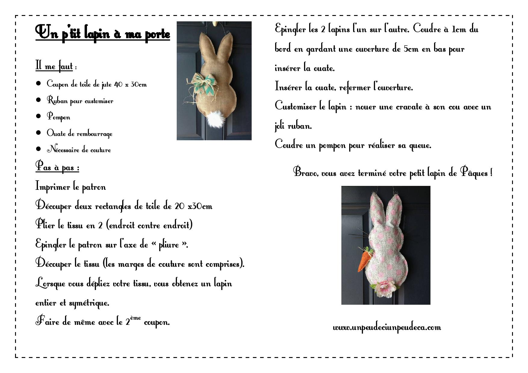 tutoriel couture lapin paques